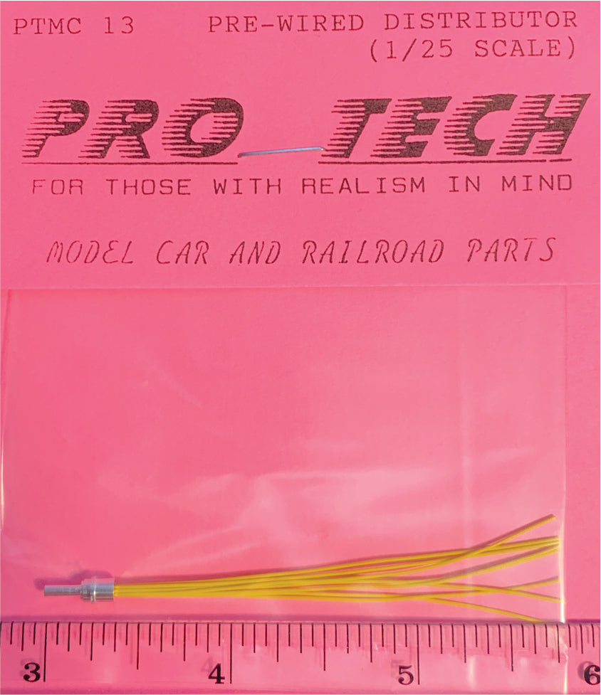 Yellow Pre-Wired Distributor (1/25 scale) (machined aluminum)
