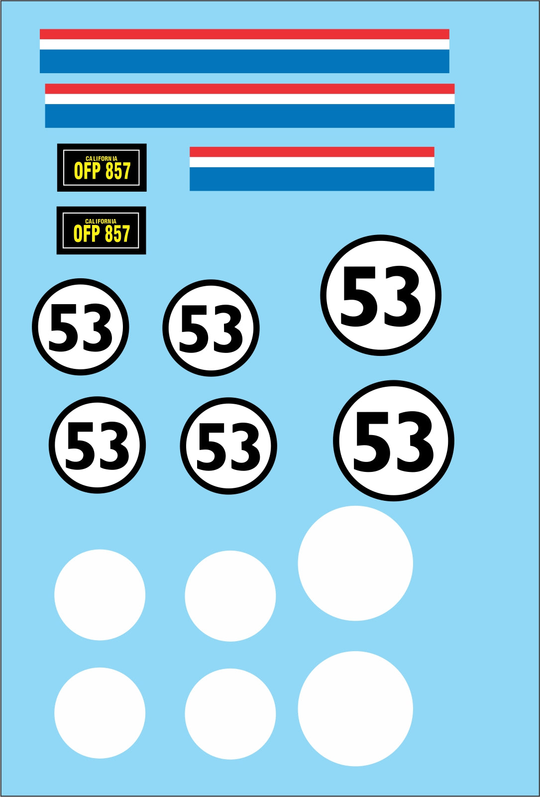 Herbie Love Bug water slide decals
