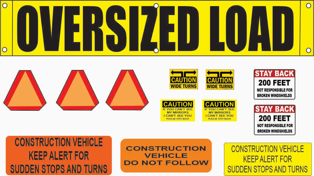 Oversize load 1/24 or 1/25 scale Water Slide Decal Sheet