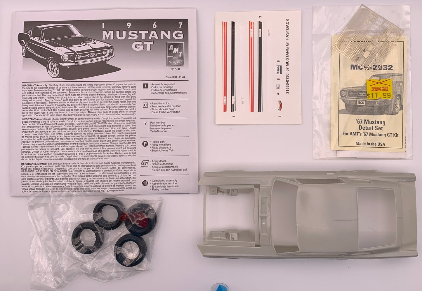 AMT 1967 Mustang GT Fastback, 1:25 Scale Model Kit