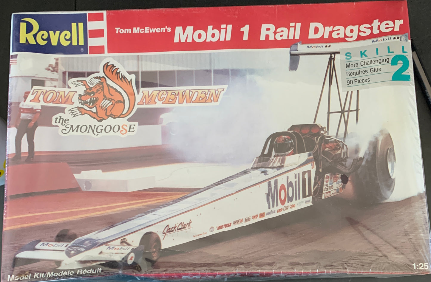 Revell Tom McEwen’s Mobil 1 Rail Dragster 1:25 Scale Model Kit