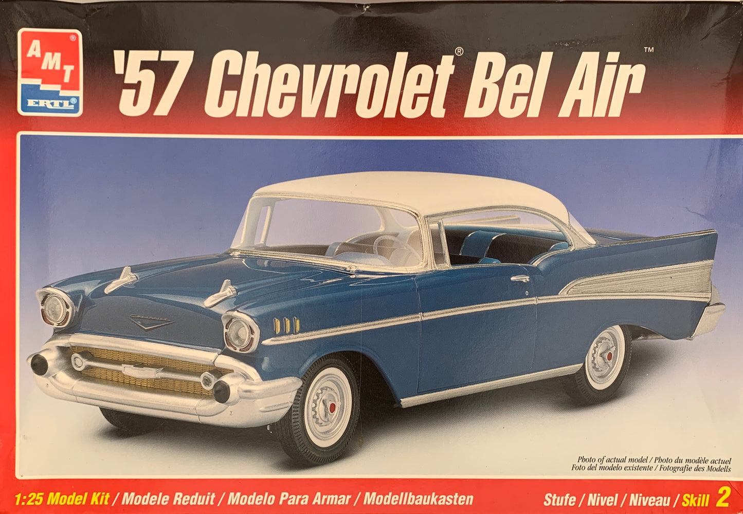 AMT ‘57 Chevrolet Bel Air, 1/25 Scale Model Kit (Open, Sealed Inside)
