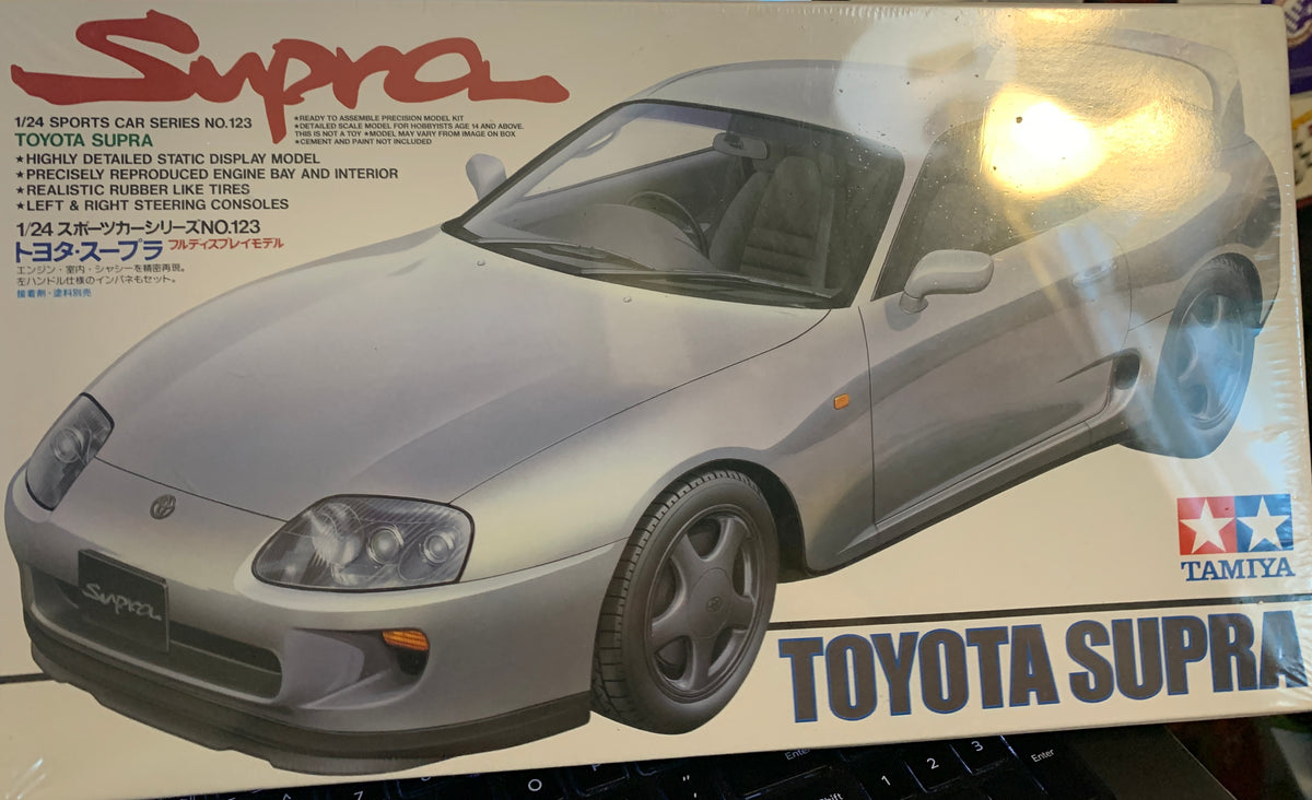 Tamiya #24123 is the 1/24 Toyota Supra Mk4 (A80) kit.