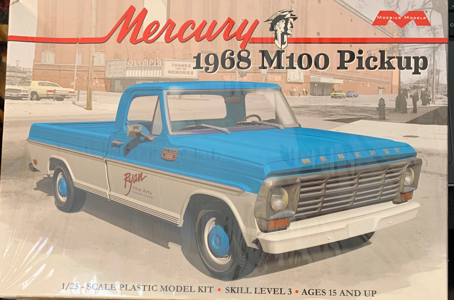 Moebius 1968 Mercury M100 Pickup 1/25 Scale Model Kit