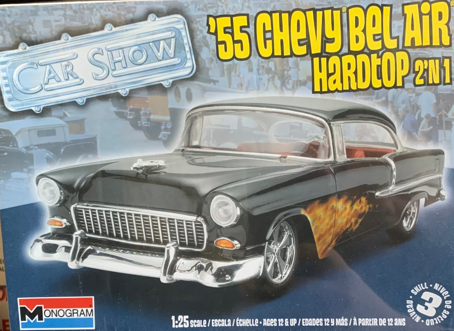 Monogram ‘55 Chevy Bel Air Hardtop 2-n-1, 1/25 Scale Model Kit