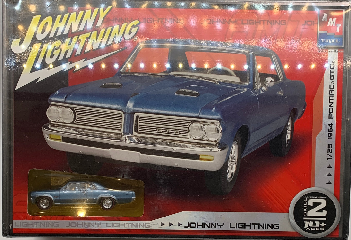 AMT 1964 Pontiac GTO with 1/64 Scale “Johnny Lightning” Diecast, 1/25 Scale Model Kit