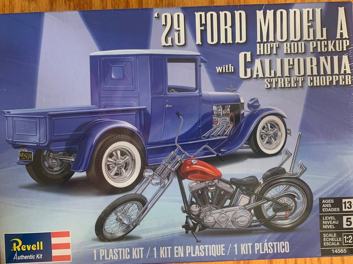 1929 Ford pickup with chopper