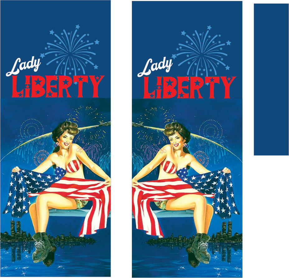 Lady Liberty style water slide decal
