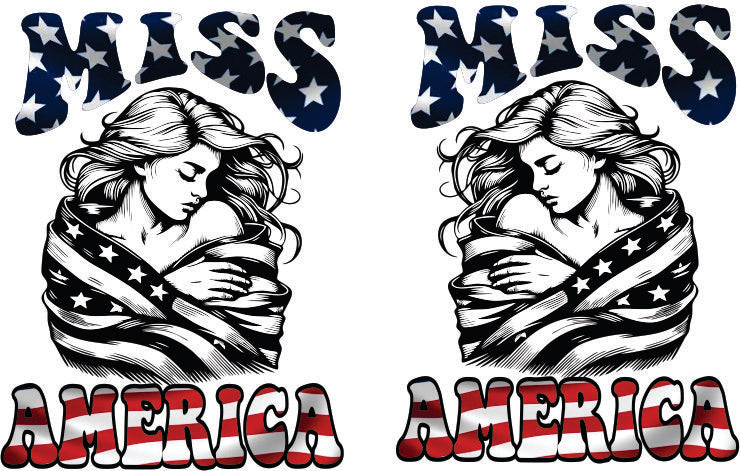 Miss America style water slide decal