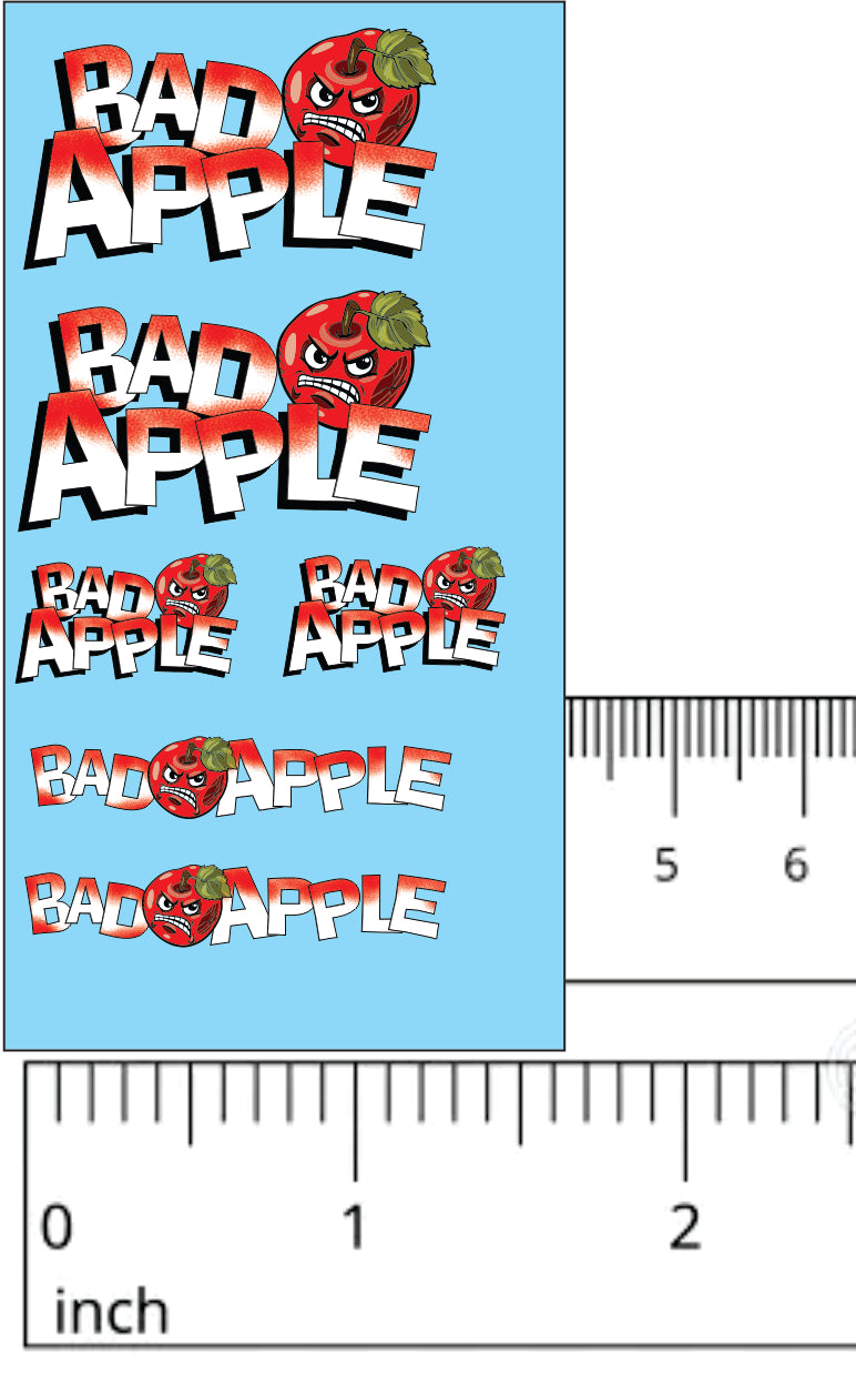 Bad Apple Gasser style water slide decal