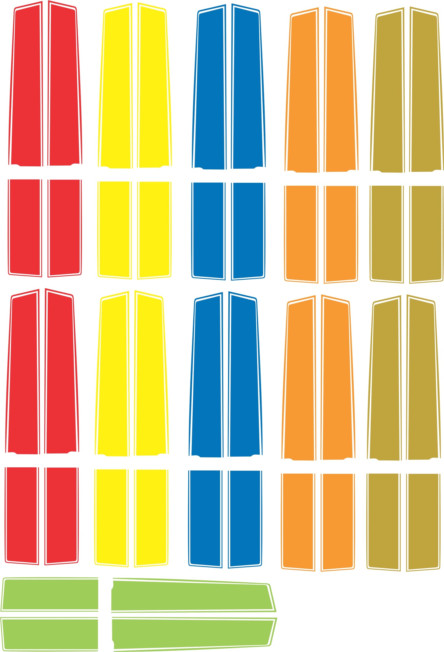 Chevelle stripes water slide decals