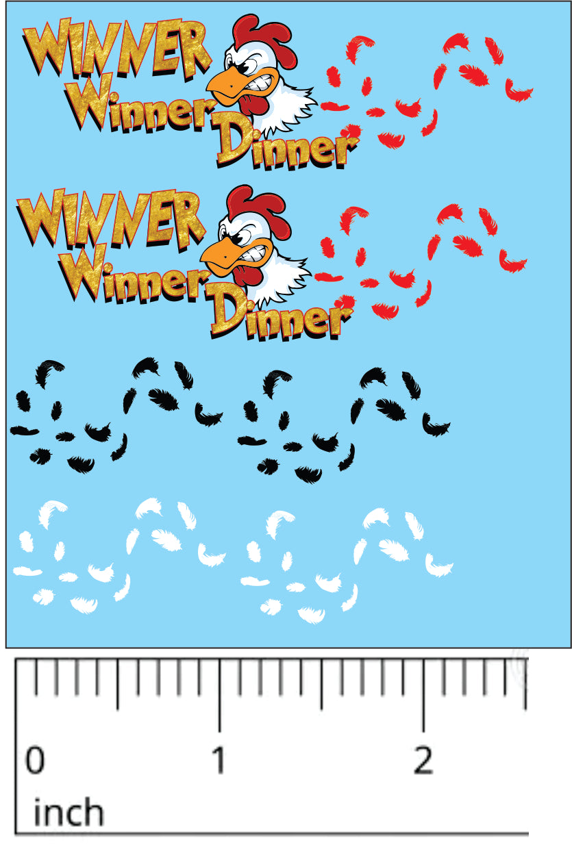 Winner Chicken Gasser style water slide decal