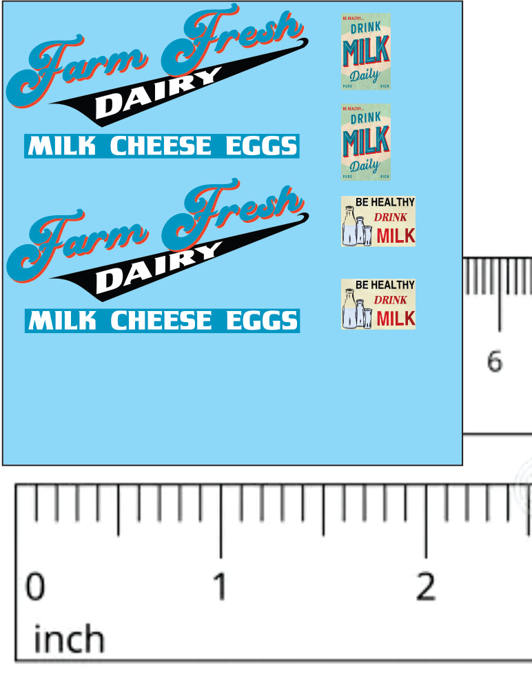 Farm Fresh Dairy style water slide decal