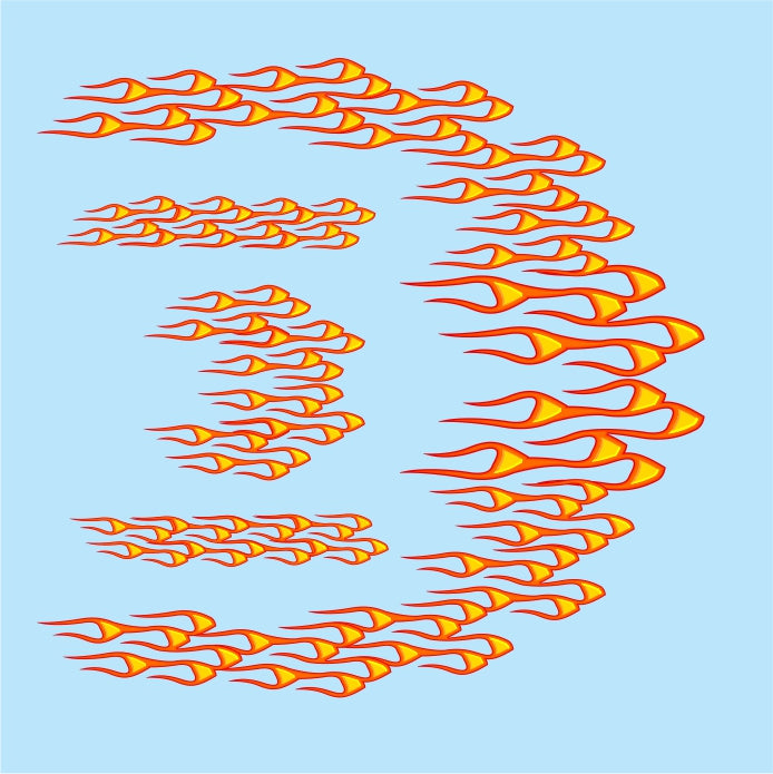 Flames #6 water slide decals