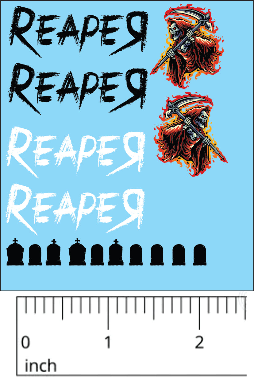 Reaper Gasser style water slide decal