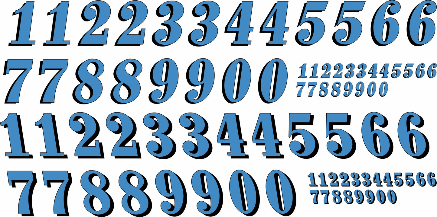 Numbers "john hancock" Water Slide decals