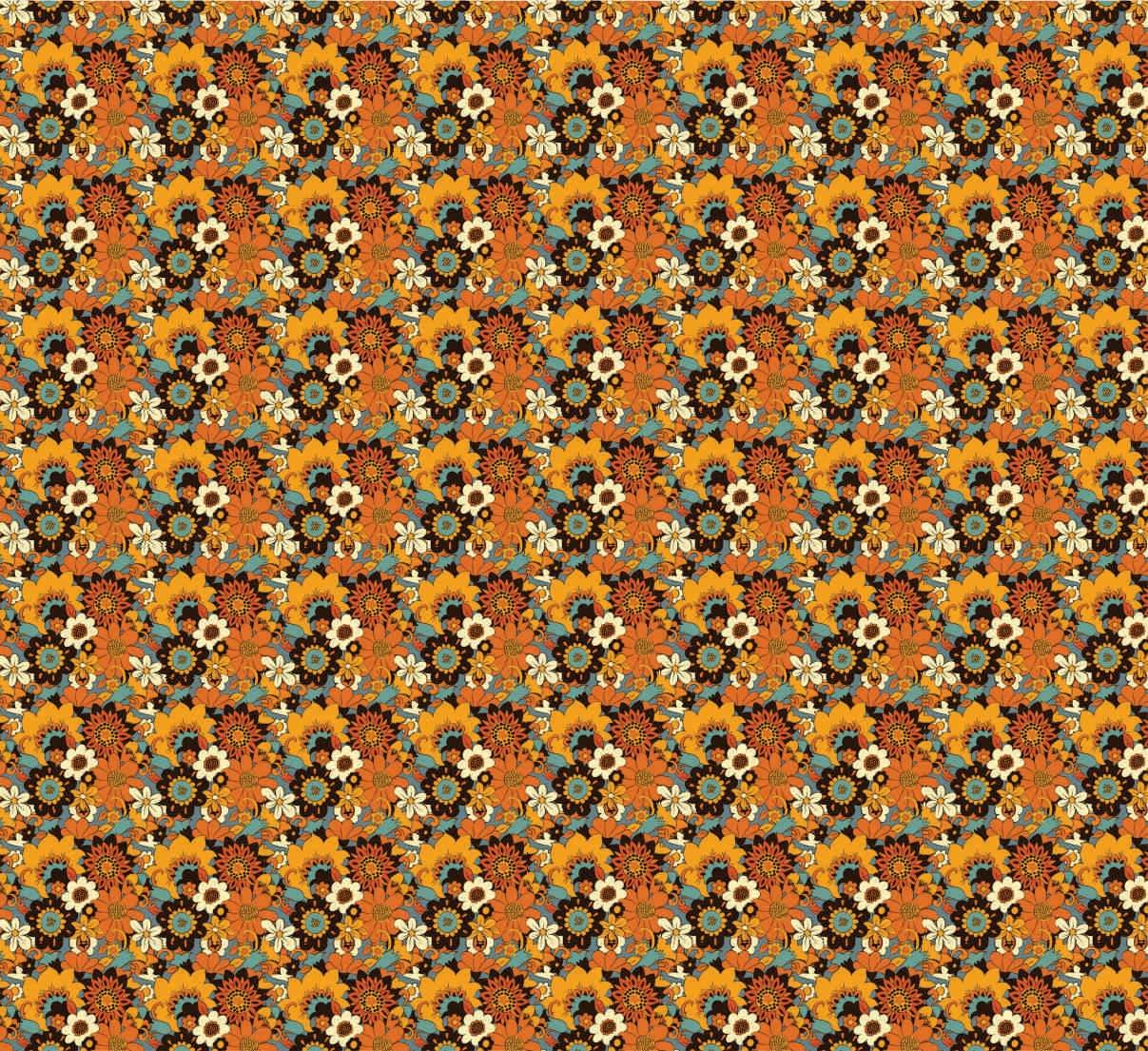 Mod top orange flower Water Slide Decal Sheet