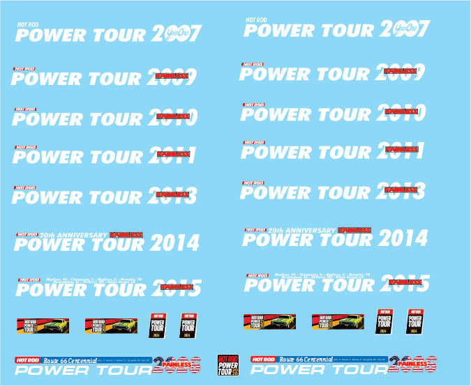 Power Tour windshield sticker for model cars