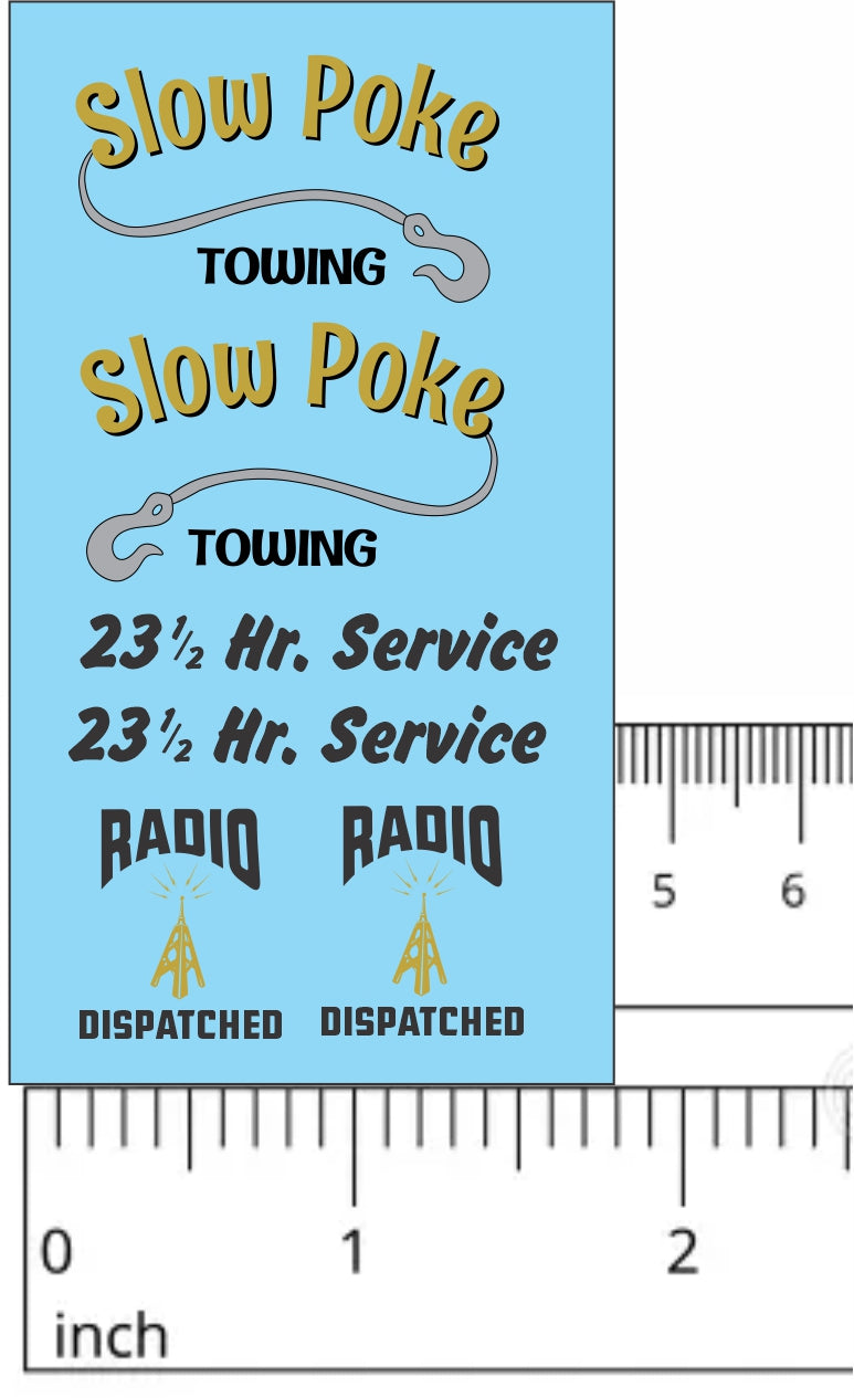 Slow Poke Towing water slide decal