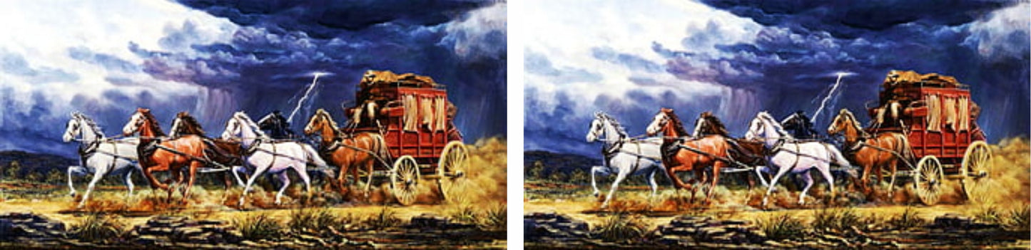 Stage Coach van mural water slide decal