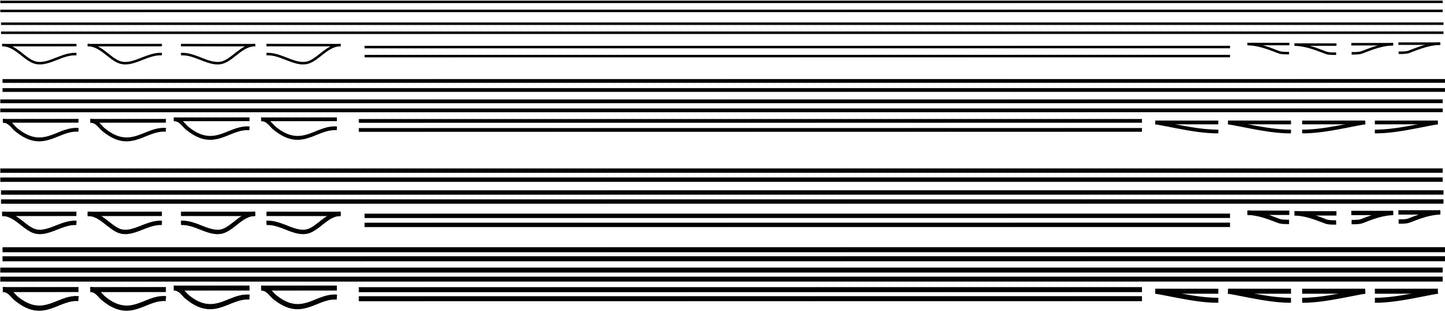 Straight Pin Stripes water slide decals