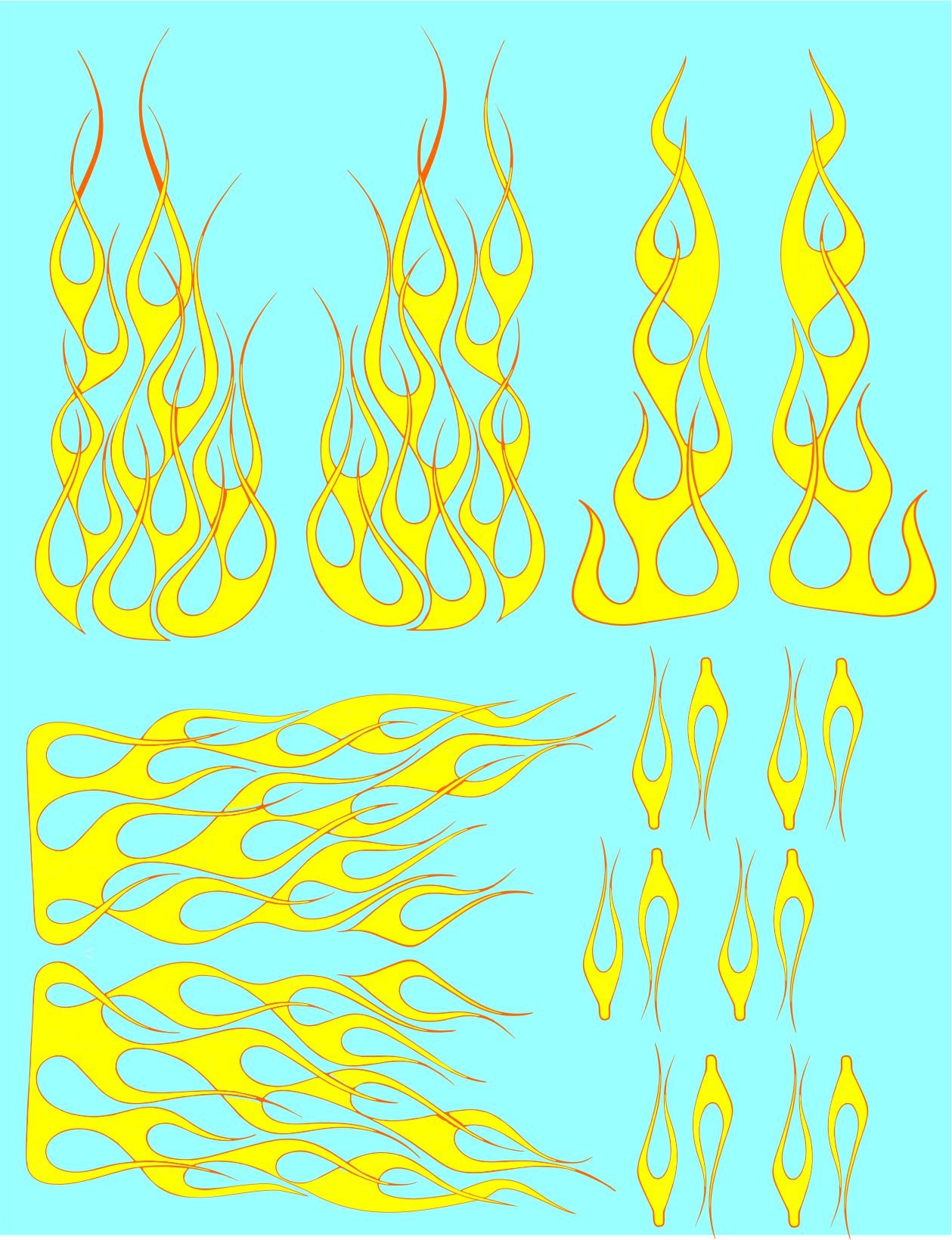 Flames Big Rig water slide decals