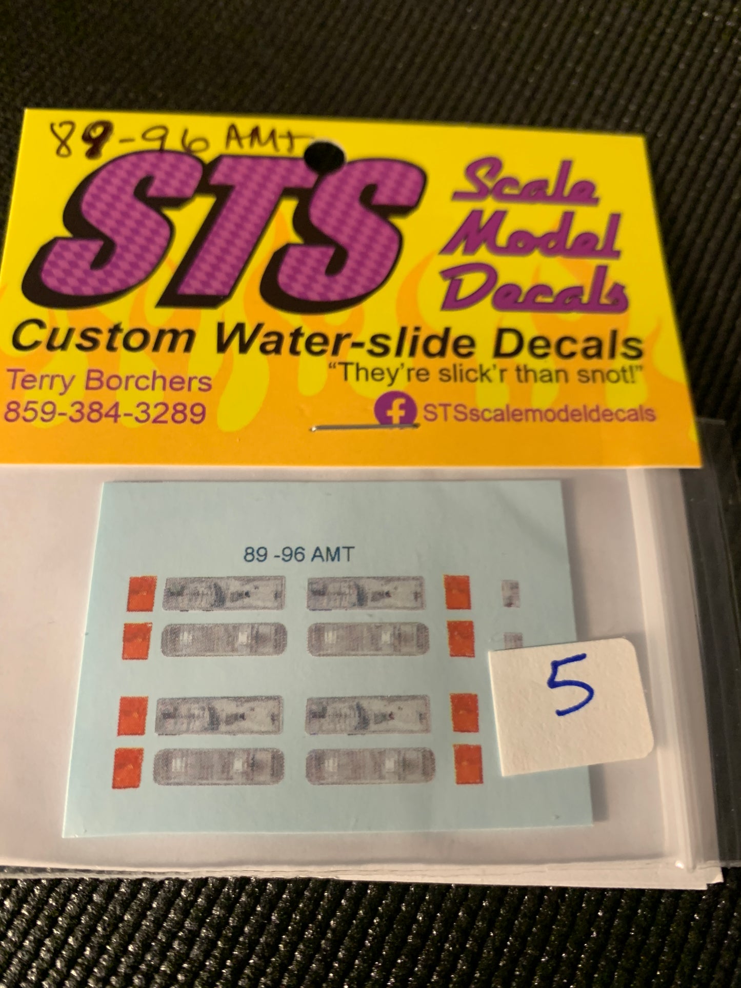 Headlights AMT 89-96 Water slide decals