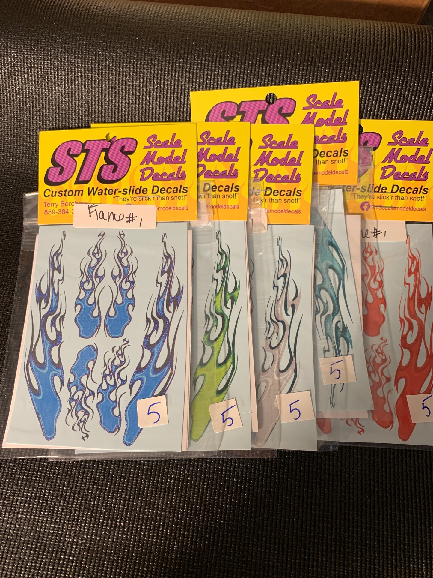 Flames #1 water slide decals