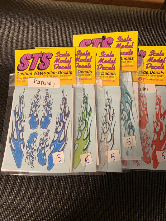Flames #1 water slide decals
