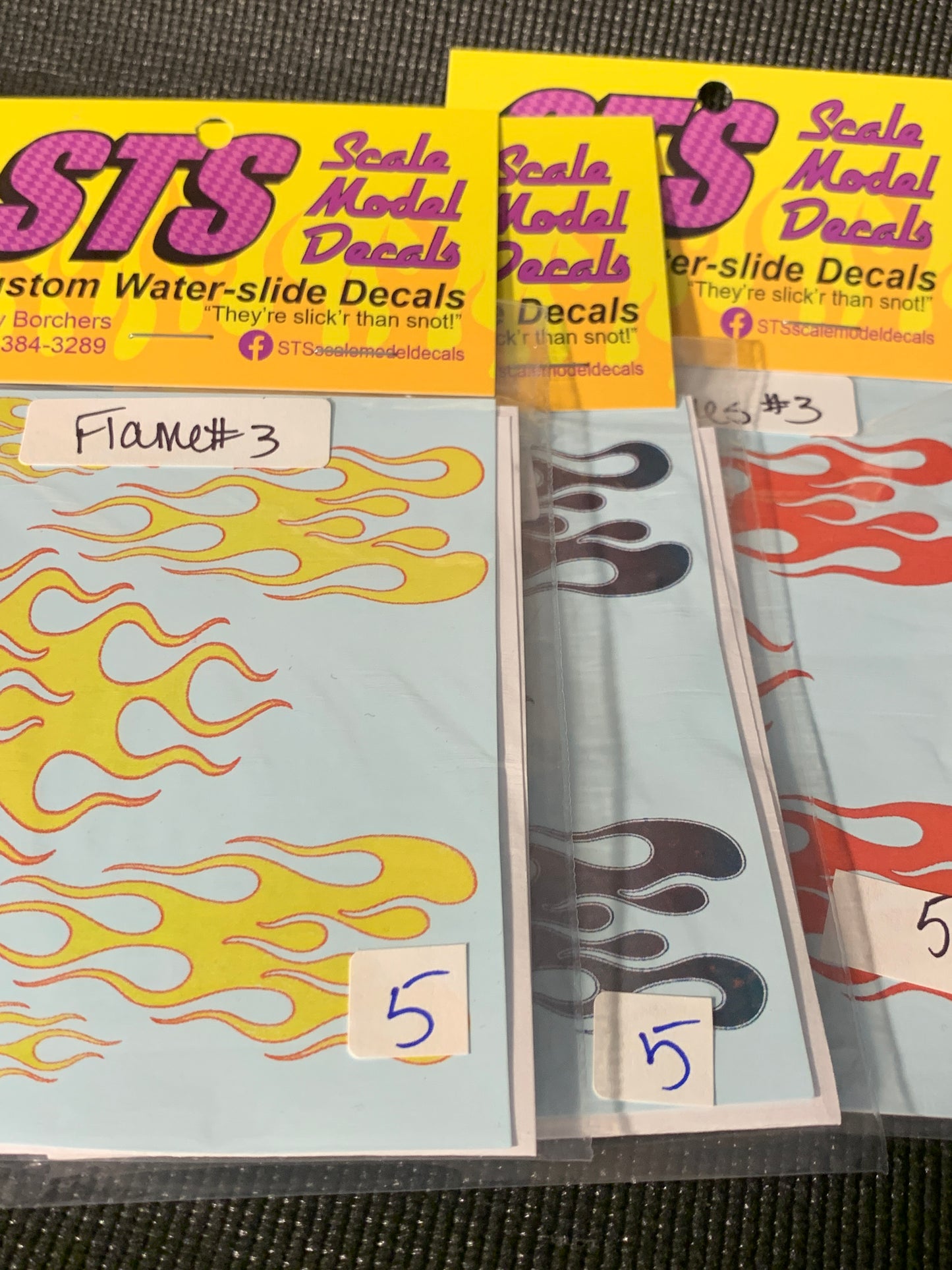 Flames #3 water slide decals