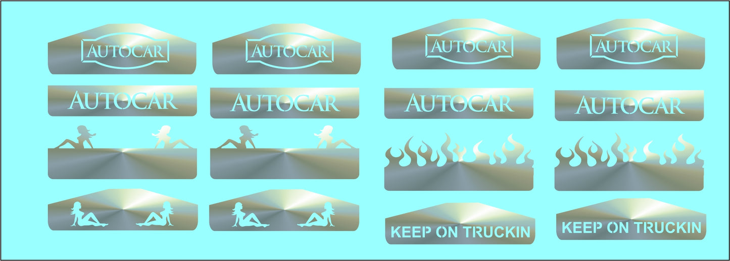 autocar mud flaps water slide decals