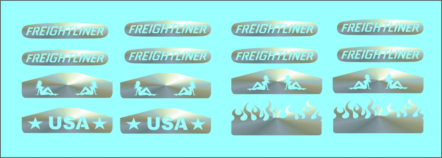 Freightliner mud flaps water slide decals