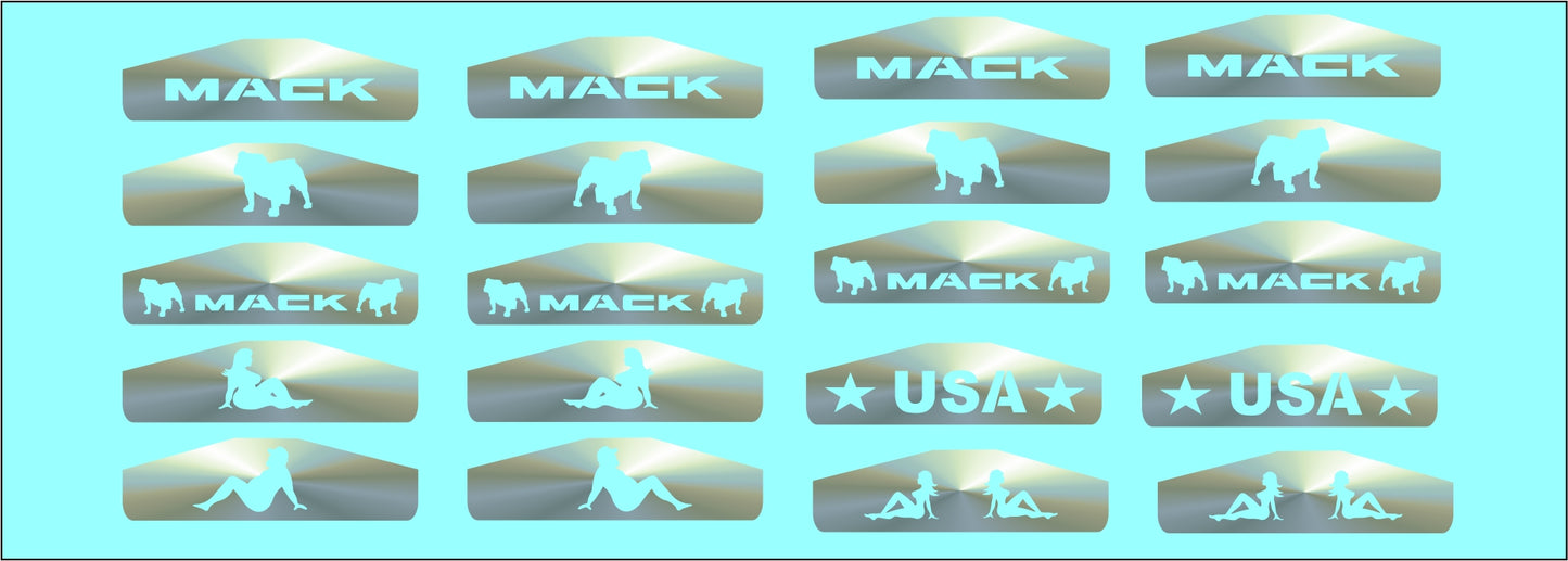 mack mud flap water slide decals