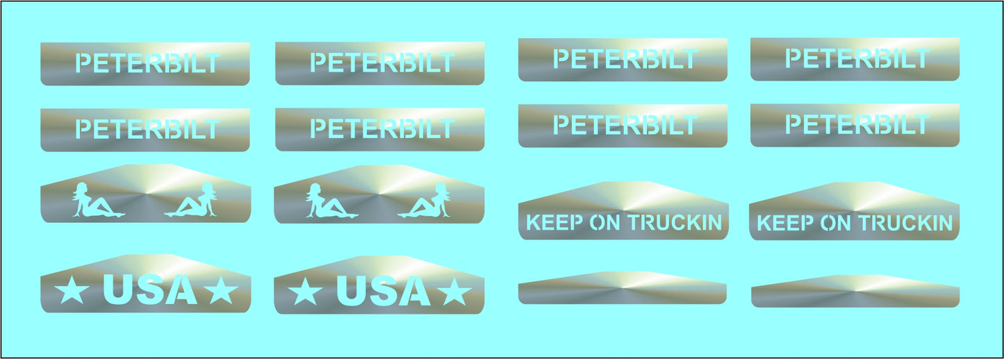 peterbilt mud flap water slide decals
