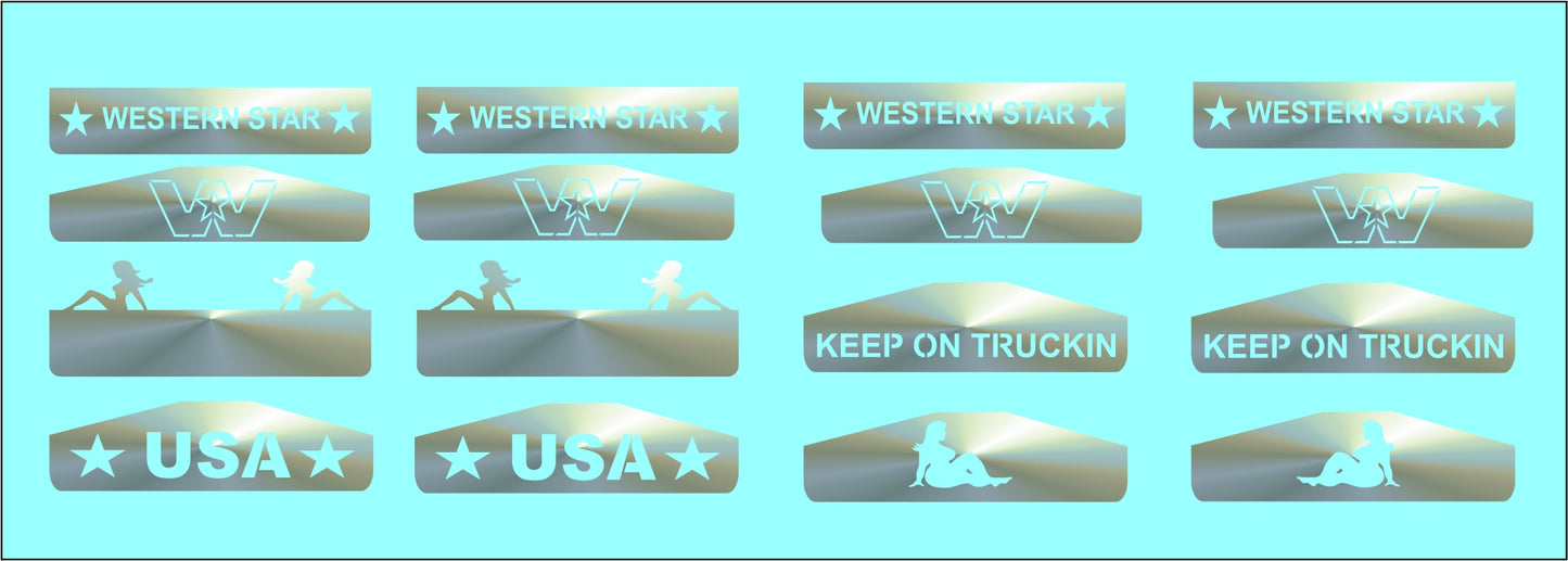 Western star mud flap water slide decals