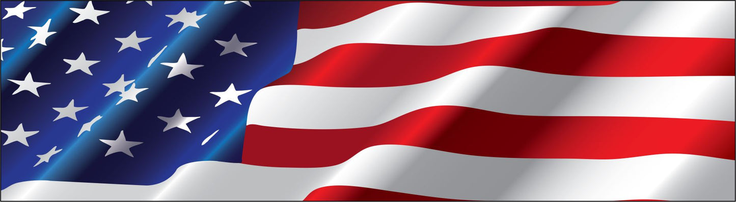 American Flag window mural water slide decal