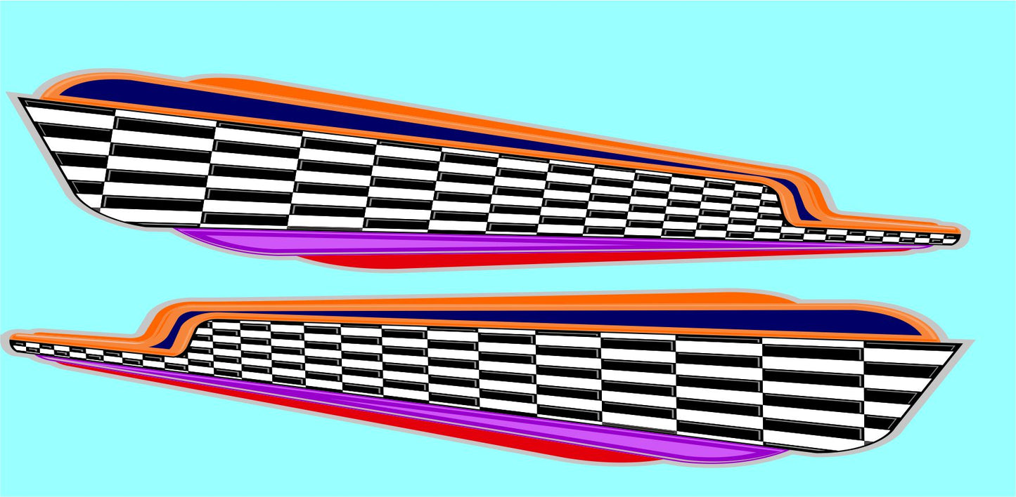 Checker Full Side #2 water slide decals