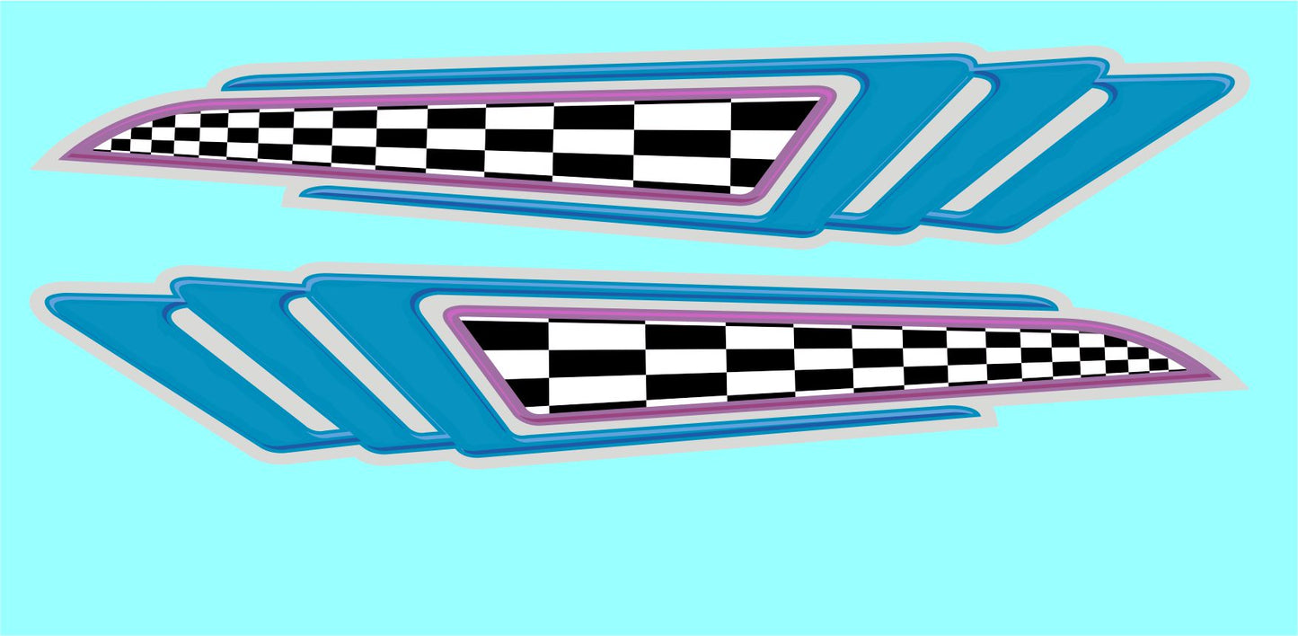 Checker Full Side #3 water slide decals