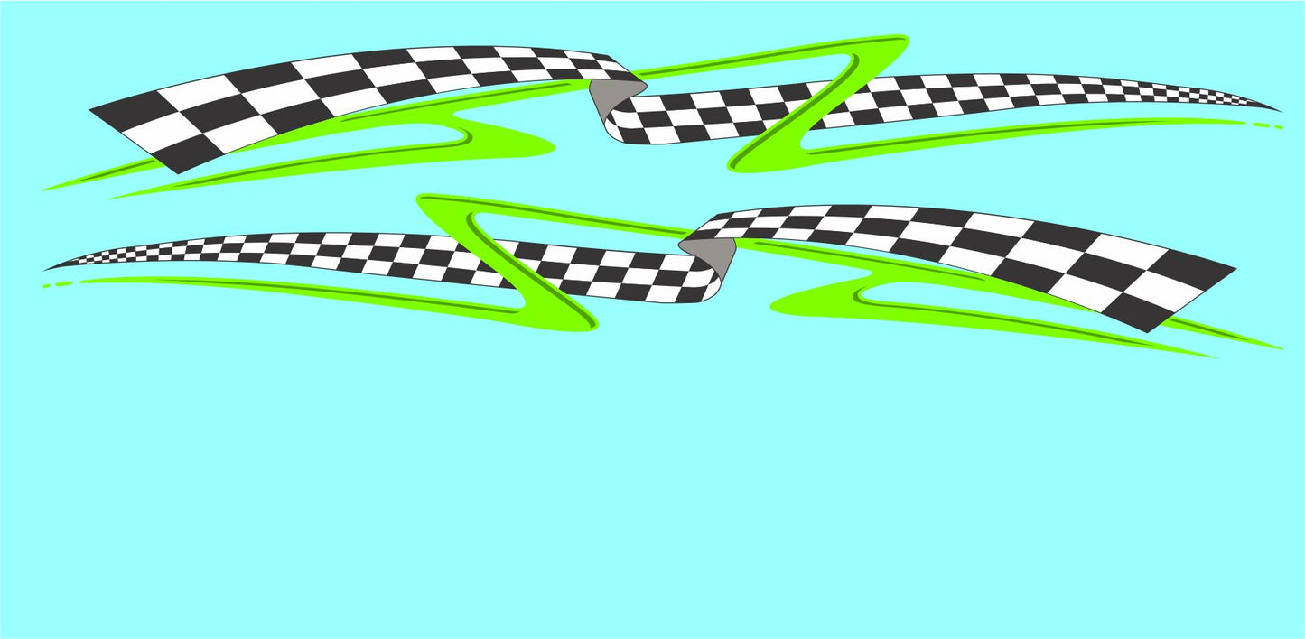 Checker Full Side #6 water slide decals