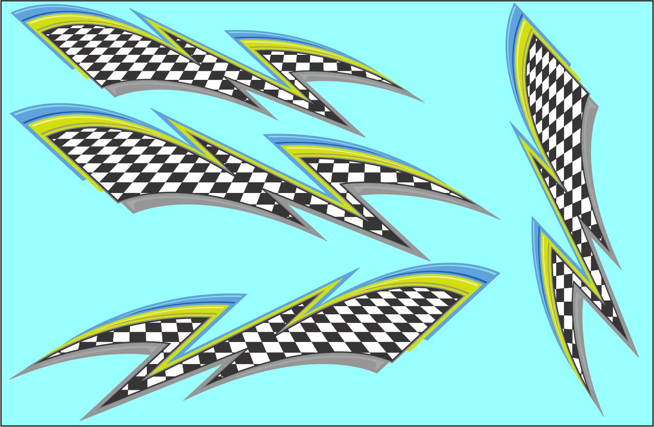 Checker #1 water slide decals