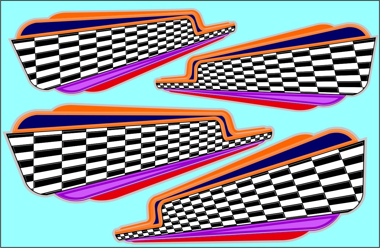 Checker #2 water slide decals