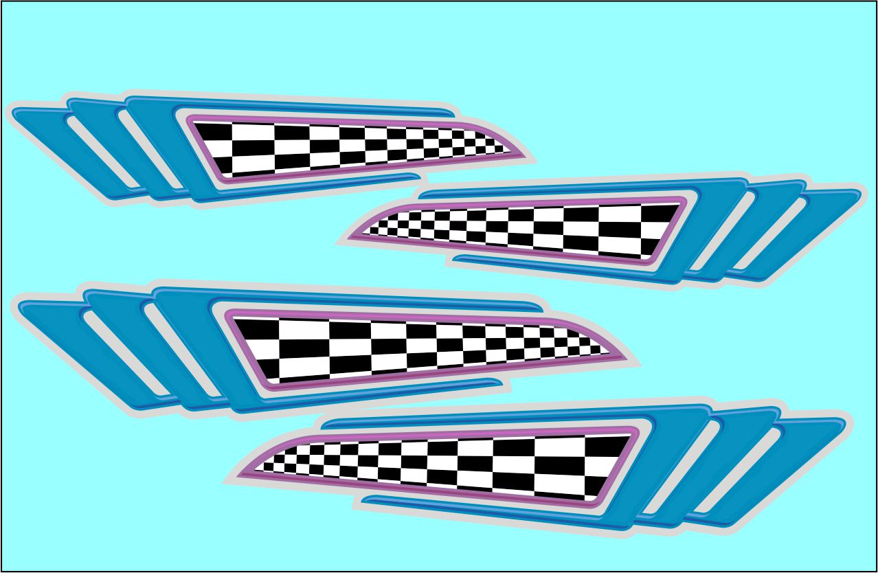 Checker #3 water slide decals