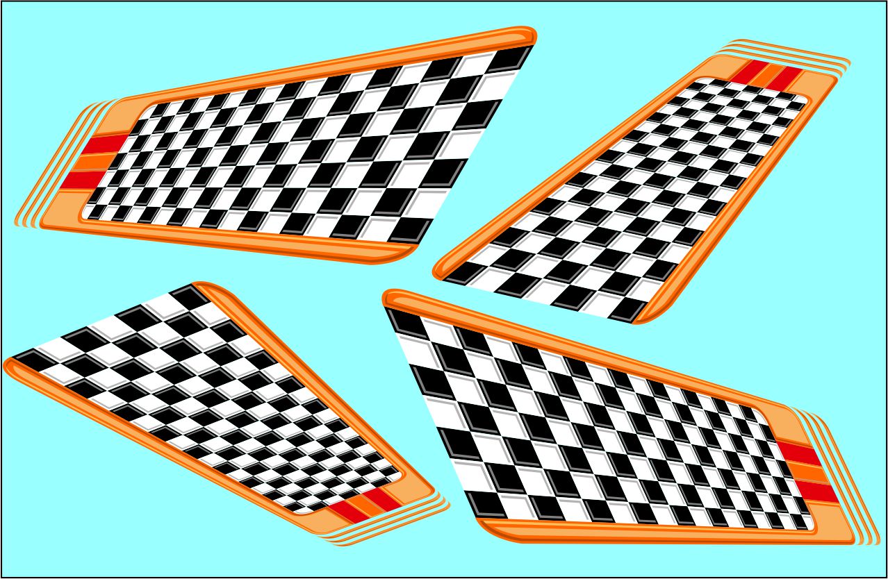 Checker #4 water slide decals