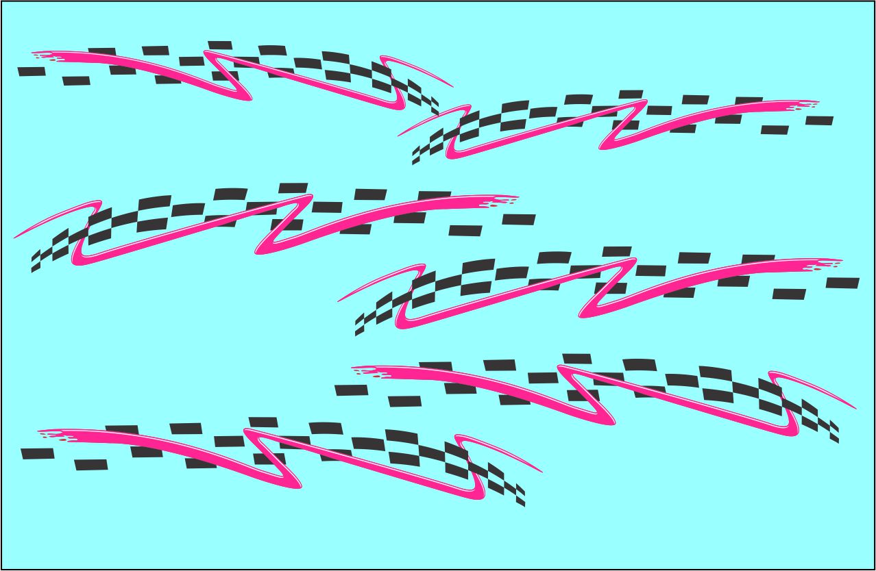 Checker #5 water slide decals