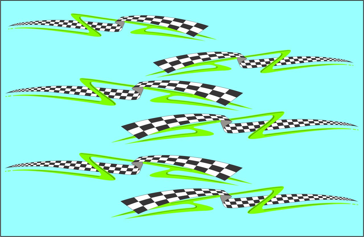 Checker #6 water slide decals