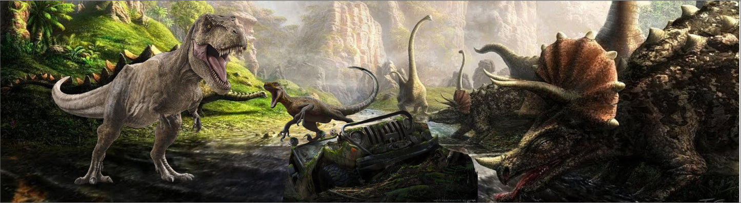 Dinosaur window mural water slide decal