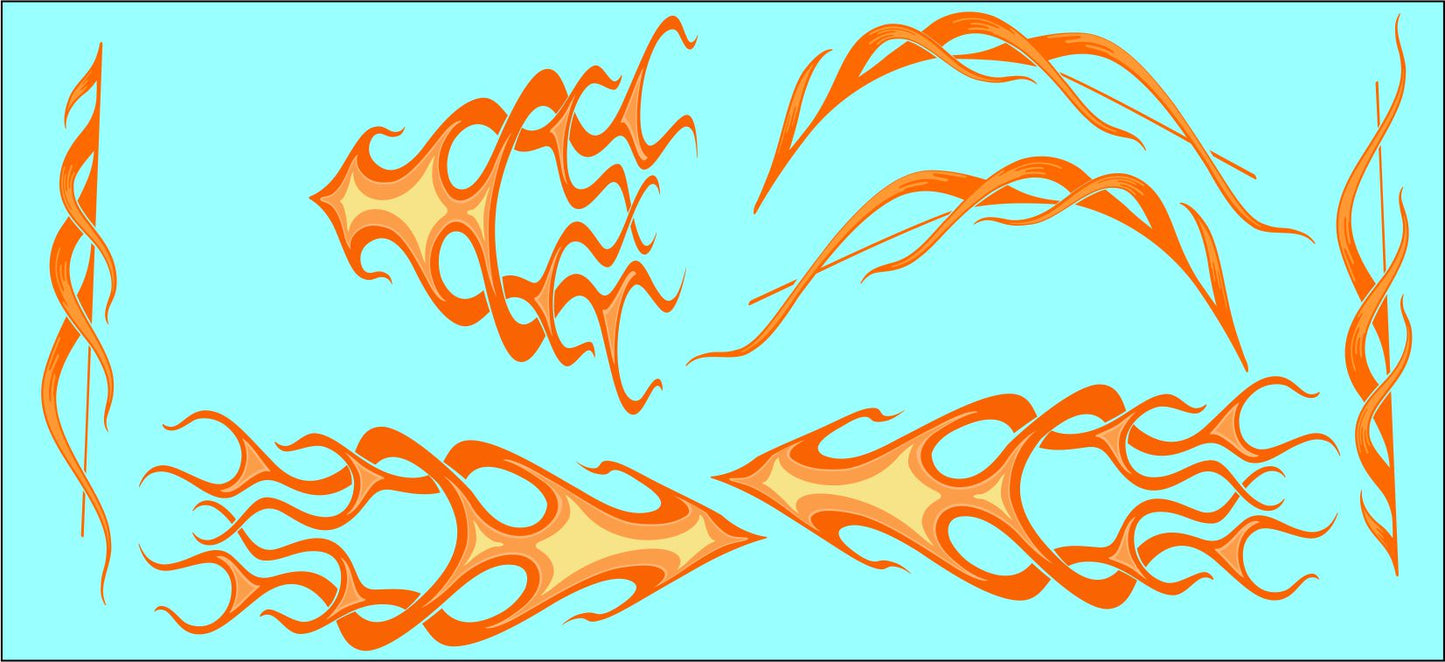 Flames #4 water slide decals