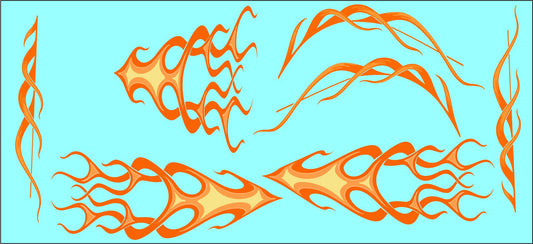 Flames #4 water slide decals
