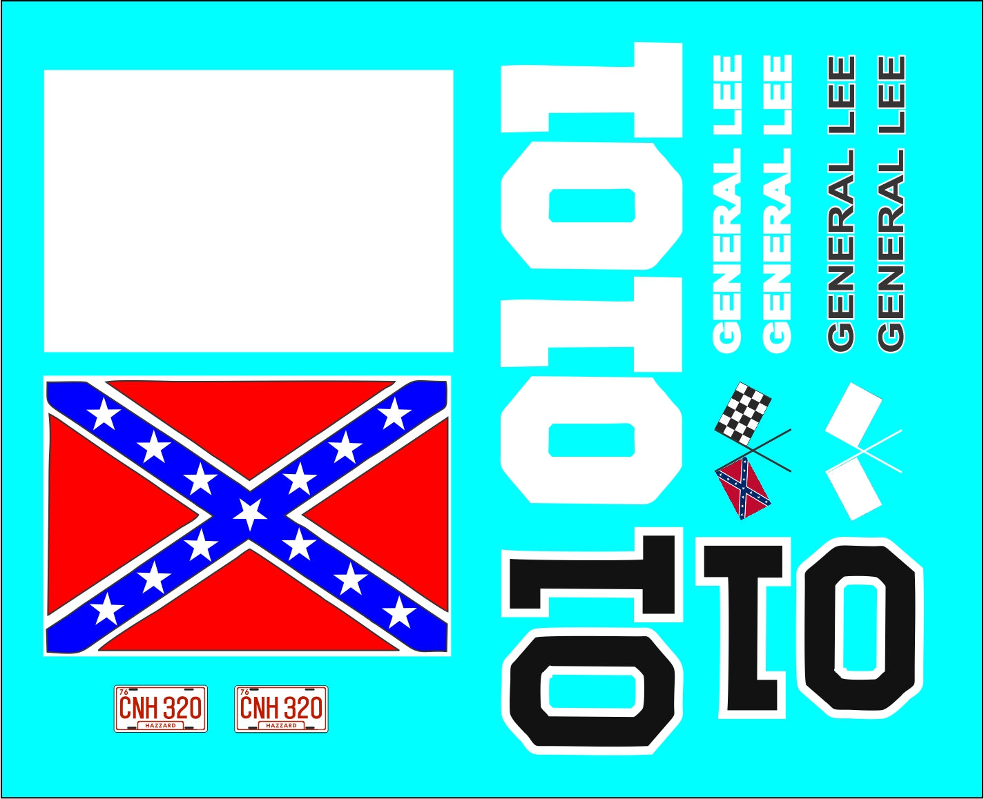 General Lee Logo water slide decals