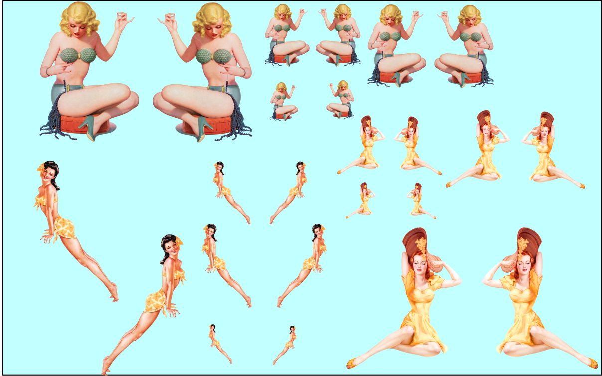 Pin Up Girls #13 Logo water slide decals